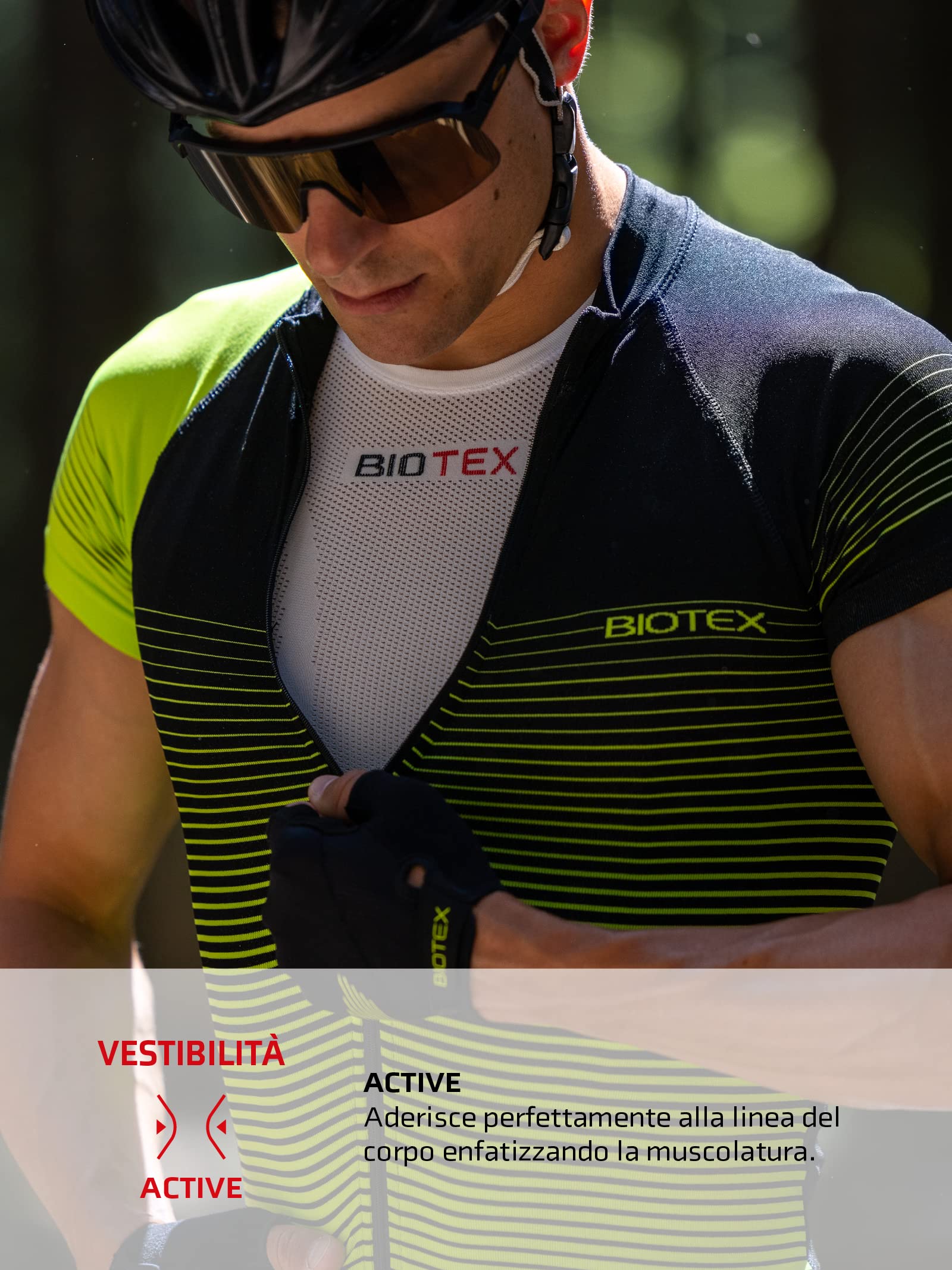 BIOTEX Canotta Rete Sun Traspirante Unisex per Ciclismo e Running, Intimo Tecnico Sportivo Ideale per L'Estate