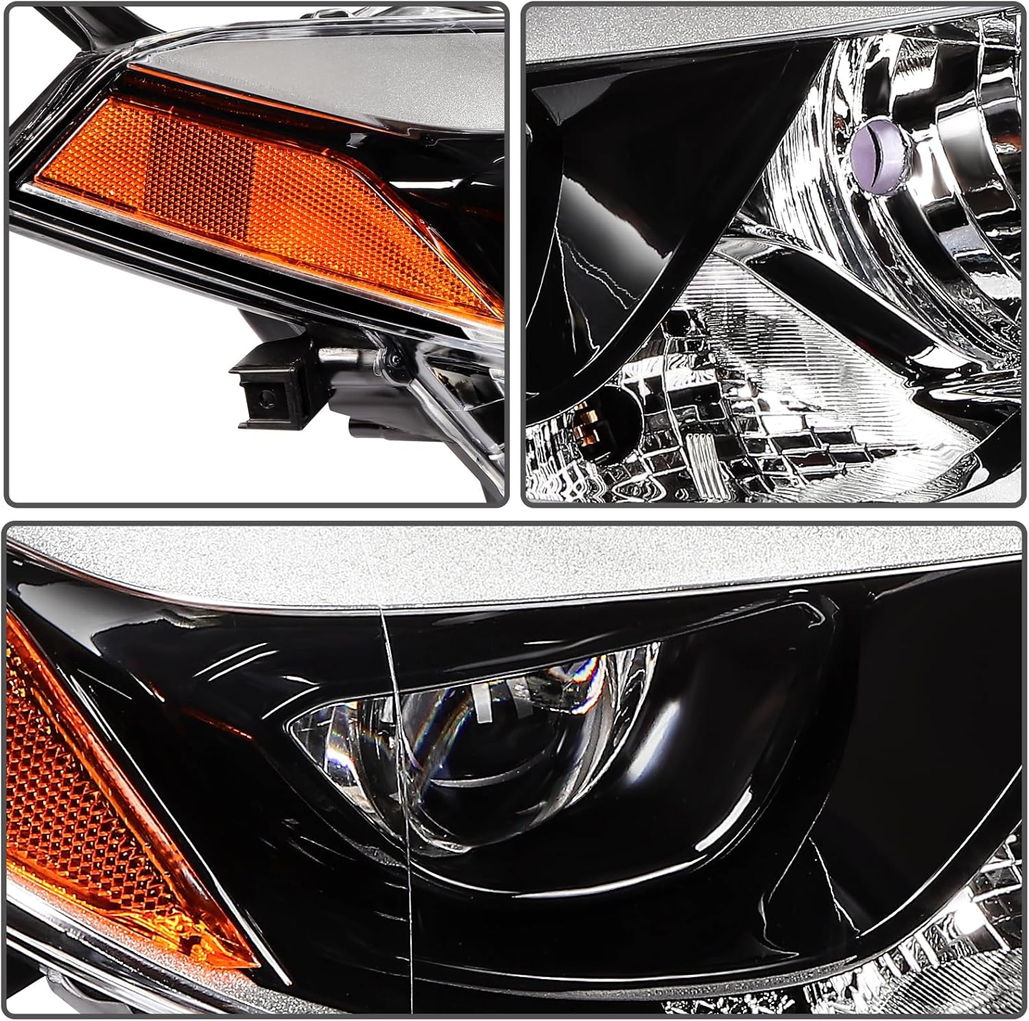 FINDAUTO Headlight Assembly Driver and Passenger Side Compatible with 2014-2016 for Toyota Corolla Base/CE/C/LE Eco/LE/L/S Plus/S/Special Edition Sedan 4-Door Clear Lens