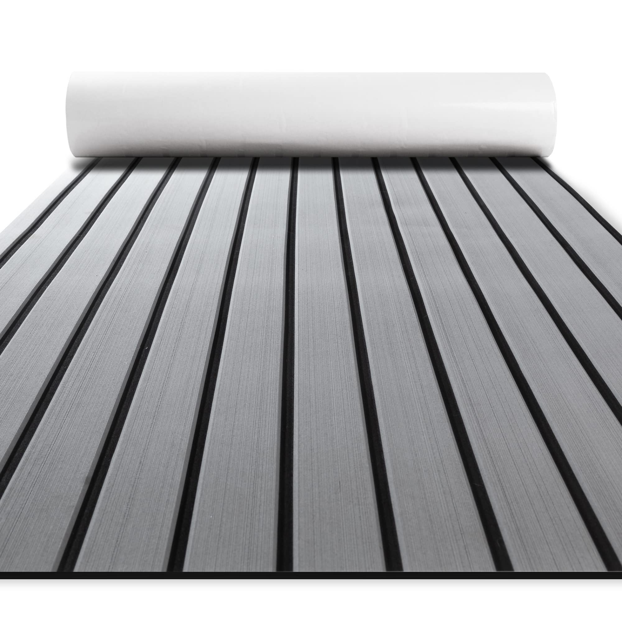 Fullfire EVA Foam Boat Flooring, Faux Teak Marine Boat Decking Sheet with Self-Adhesive Deck Carpet for Bass Boat Jon Boat Pontoon RV Kayak Floor 94"