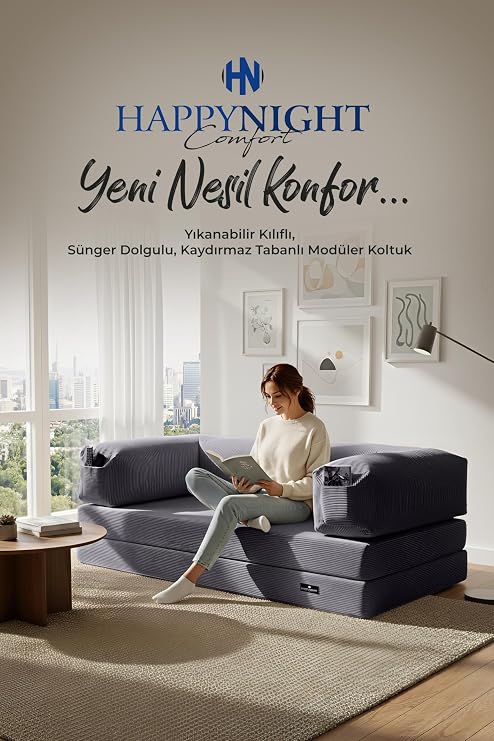 Happynight Comfort Sofya Aktivite Koltuğu | Oyun Koltuğu | Sünger Koltuk | Sinema Koltuğu (Antrasit)