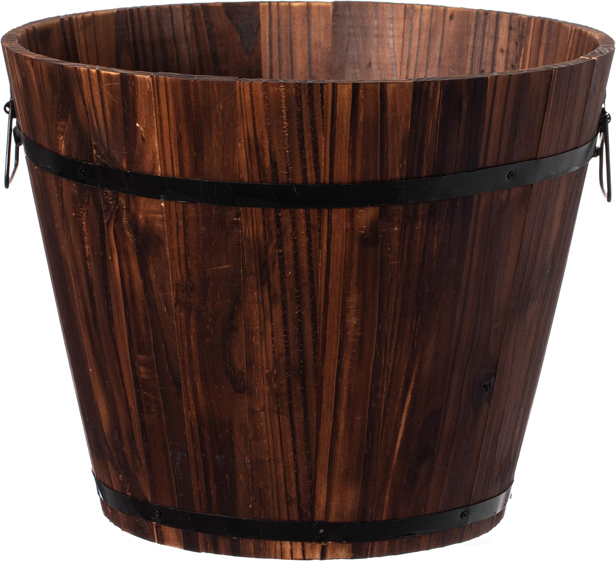 Vintiquewise Wooden Whiskey Barrel Planters (14")