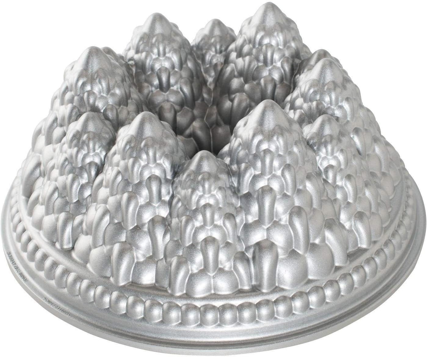 Nordic Ware Pine Forest Bundt, Sparkling Silver, 9 Cup