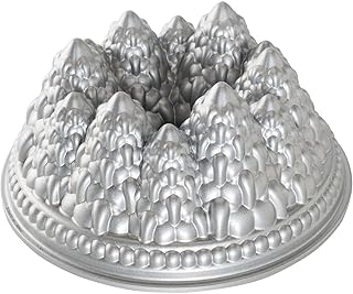 Nordic Ware Pine Forest Bundt, Sparkling Silver, 9 Cup