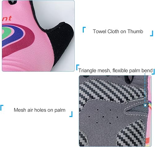 Miniatura 4 de Luwint Guantes deportivos para niños de 6 a 8 años, transpirables, guantes de ciclismo para niños y niñas de 6, 7 y 8 años, guantes de gimnasio para