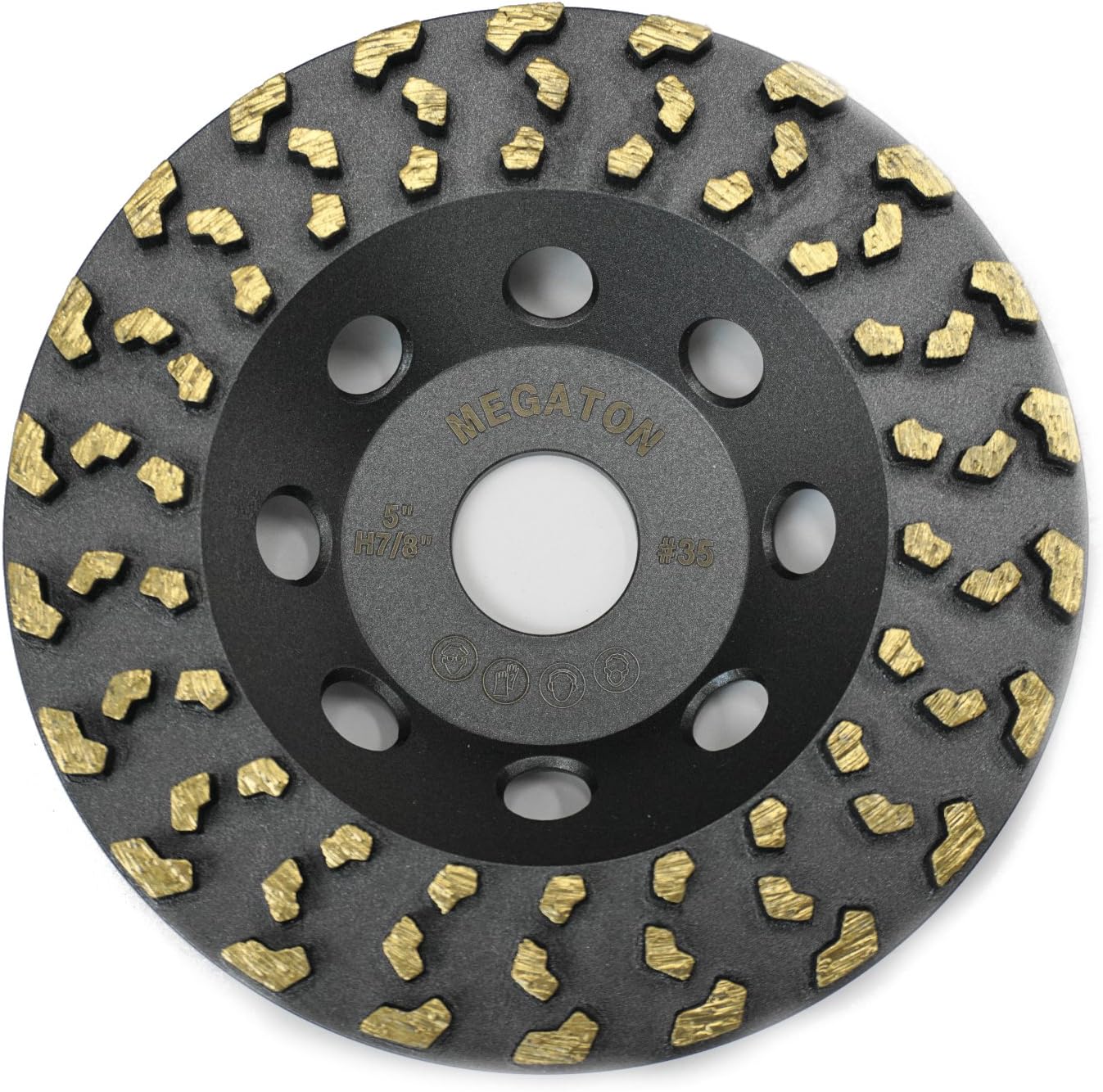 Megatron 5" Diamond Cup Grinding Removing Disc Wheel for Any Concrete, Paint, Epoxy, Glue and Mastic with CDB New Technology (Megatron 5")