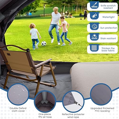 Miniatura 5 de Tienda de campaña inflable con bomba de aire eléctrica, Oxford resistente 420D, inflado automático de 5 minutos, tragaluz panorámico de observación