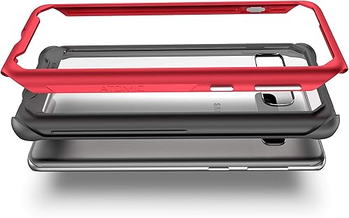 Miniatura 7 de Ghostek Atomic - Funda delgada para Galaxy S10 transparente con parachoques de metal espacial, protección súper resistente, diseño de grado militar