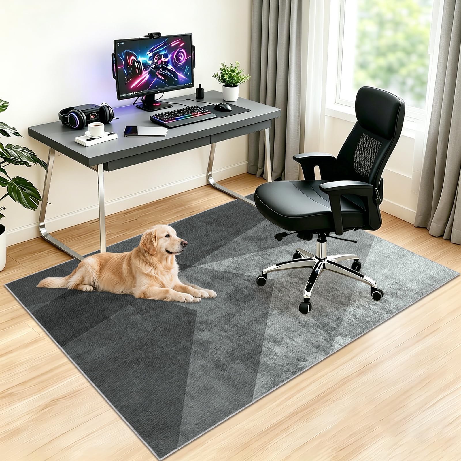 Protector Suelo Silla Ruedas Alfombra Silla Escritorio Antideslizante Alfombra Silla Gaming Alfombra Protectora Suelo para Silla de Oficina Lavable para Suelo Duro Baldosas 110x140cm