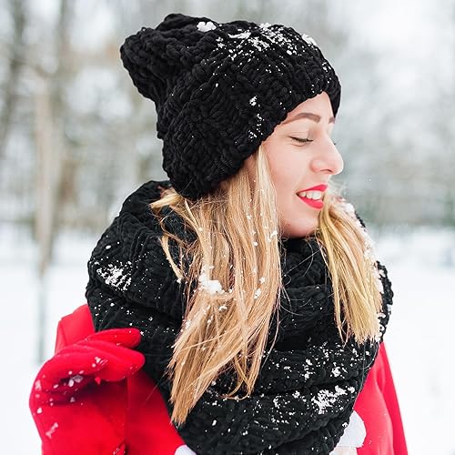 Vista 28 de Xinnun 12 madejas de terciopelo de chenilla de 1116 yardas, hilo de felpa suave y grueso, a granel para tejer a ganchillo, manta de tejer