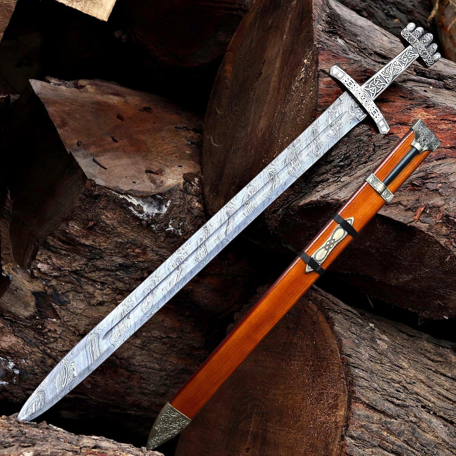 Custom Handmade Viking Sword, High Carbon Steel 5160 Blade with Leather Scabbard and Gift for him