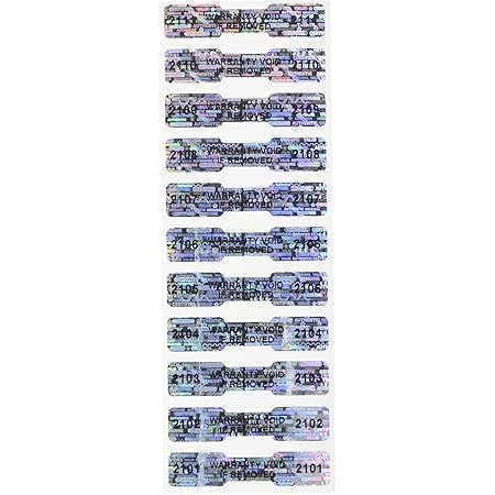 Amazon.com : 100 High Security Tamper Evident Warranty Void Dogbone Hologram Labels/Stickers w ...