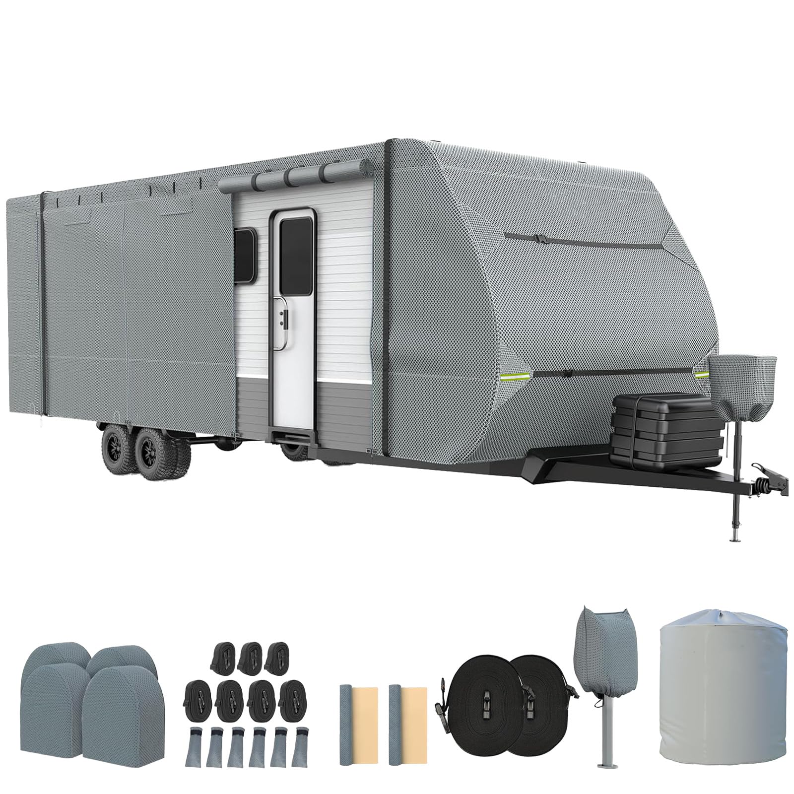 Photo 1 of QEWTYI RV Cover, 7-Layer Travel Trailer Cover, Fits 20-22 FT, Grey