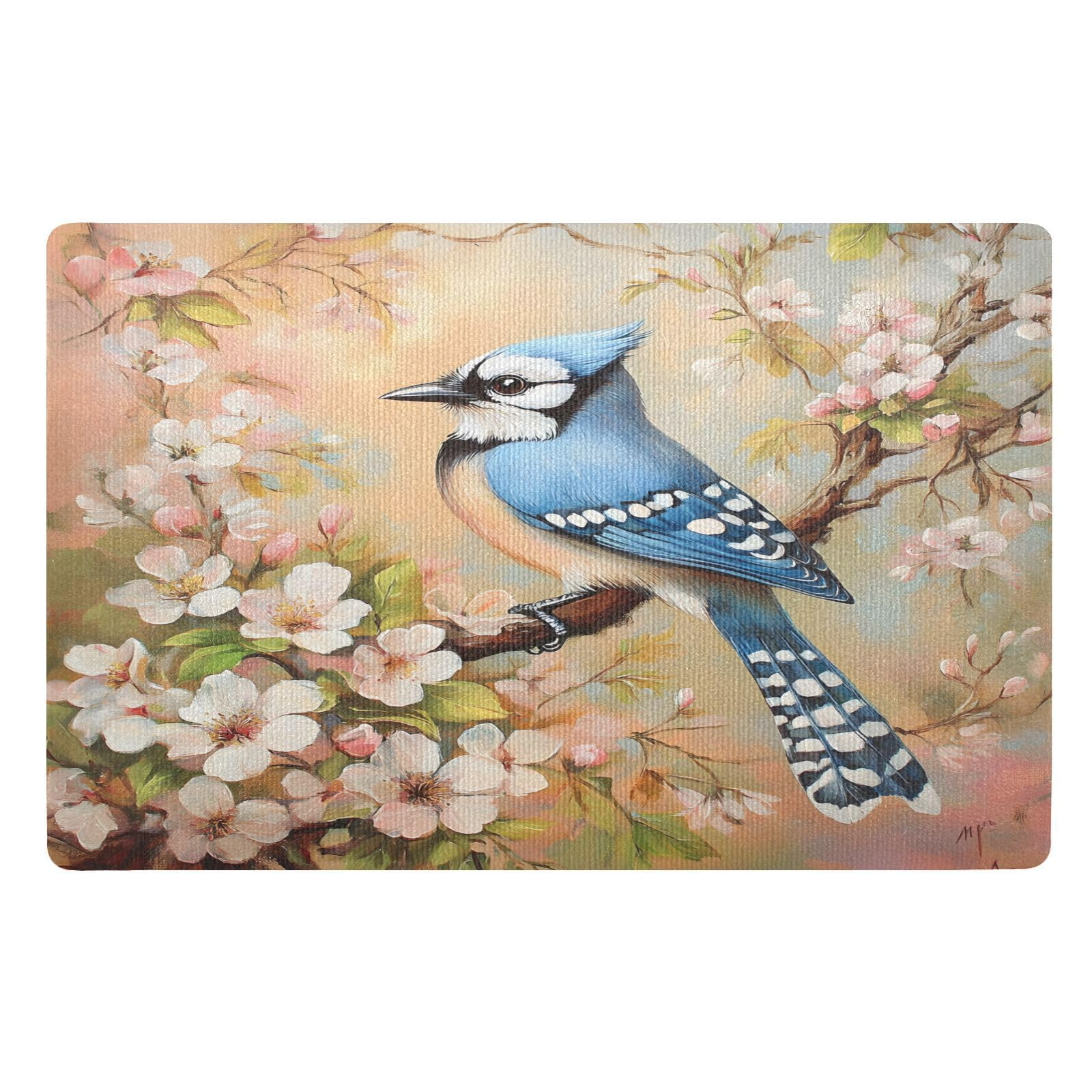 Paillasson intérieur motif printemps 50x80 pour une entrée accueillante