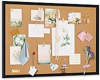 Vista 10 de Miratino Tablero de Anuncios de Corcho, 16" x 11" Tableros de Corcho de Lino Blanco para Paredes con Marco Blanco, Tablero de Pines Tablero