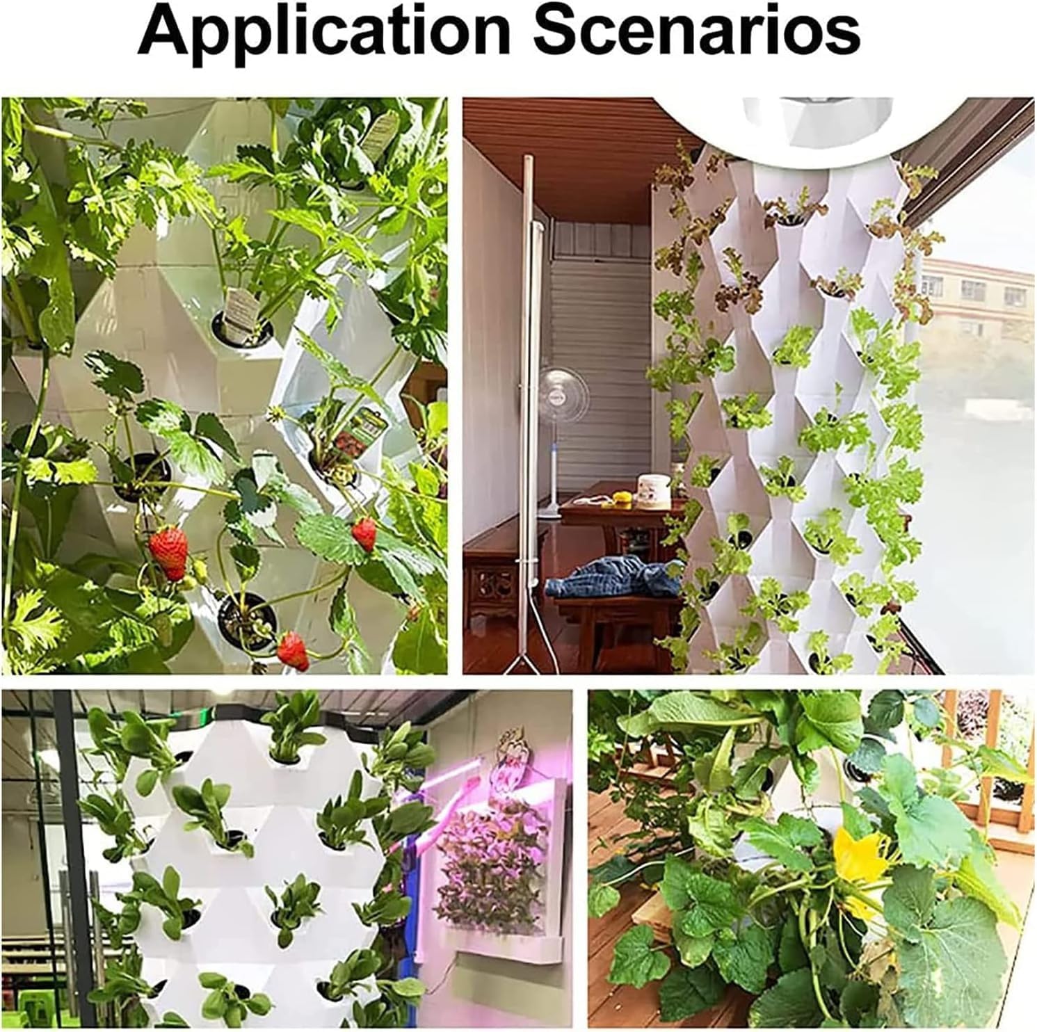 Hydroponic Growing Kits 80 Holes Vertical Hydroponics Tower Automated Aeroponics, Indoor Garden Food-Grade PVC-U Pipes Hydroponic Planting Equipment with Pump, Ideal Gardening Gifts