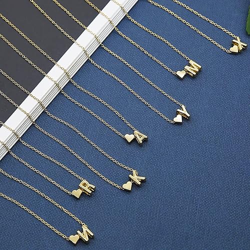 Miniatura 3 de Initial Necklaces for Women Teen Girl Gifts Trendy Stuff 14K Gold Plated Heart Initial Necklace Dainty Letter Heart Pendant Necklace Christmas Gift