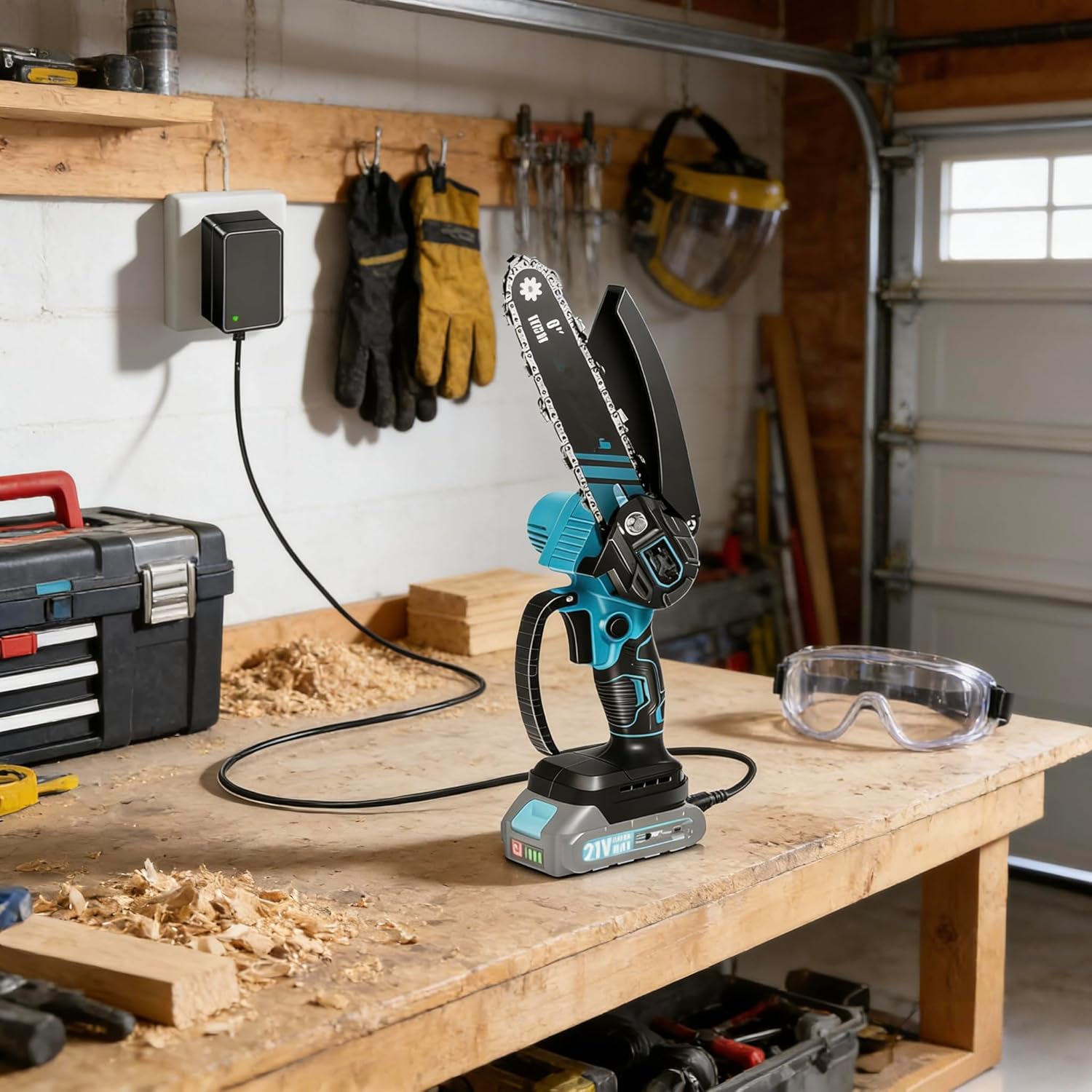 21V Lithium Battery Charger, 21V Mini Chainsaw Charger Compatible with Mini Chainsaw Electric Pruning Shears Electric Power Tools Battery Charger US Plug - Image 4