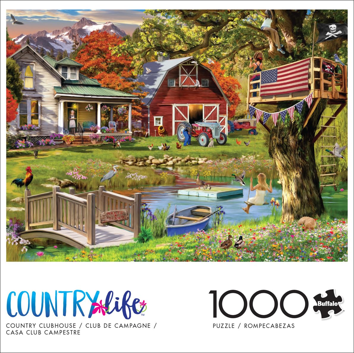 Buffalo Games - Country Life - Country Clubhouse - 1000 Piece Jigsaw Puzzle for Adults Challenging Puzzle Perfect for Game Nights - Finished Size 26.75 x 19.75