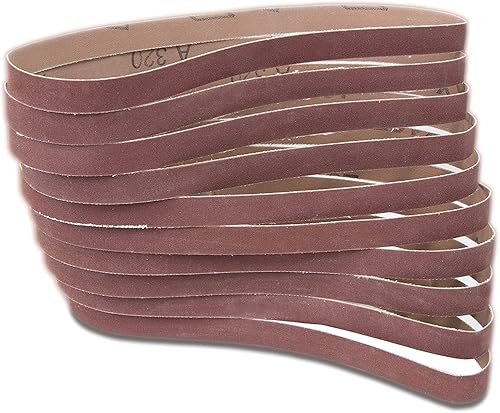 Lijadora de correa de 1-12 x 30 pulgadas, correa de lijado de óxido de aluminio, grano 320, paquete de 20, para pulidora de tubos de tubo, lijadora