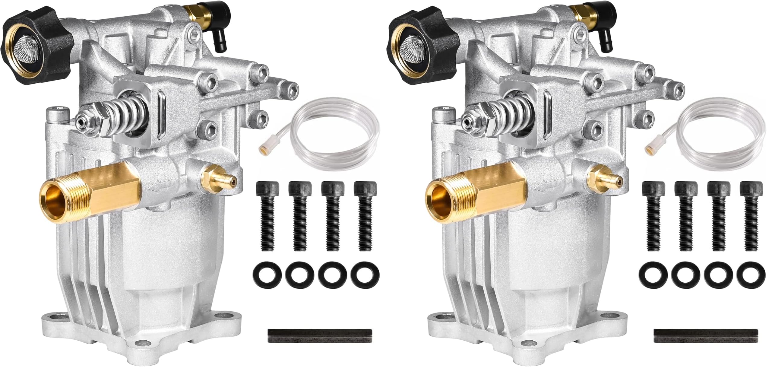 YAMATIC 3/4" Shaft Horizontal Pressure Washer Pump 3400 PSI 2.5 GPM Replacement Pump for Power Washer Compatible with Homelite, Troybilt, Simpson, Karcher, Honda GC160 GC190, AR RMV 2.5G30 (Pack of 2)