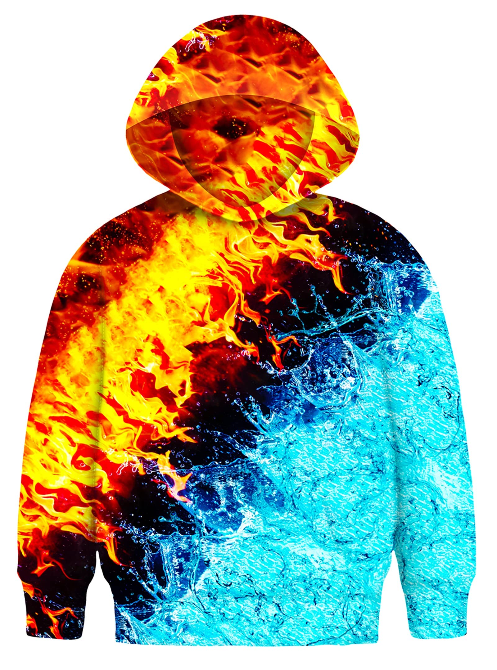 Asylvain Graphic Hoodies for Boys Girls 3D Print Novelty Colorful Cool Kids Sweatshirts Size 6-15 Years