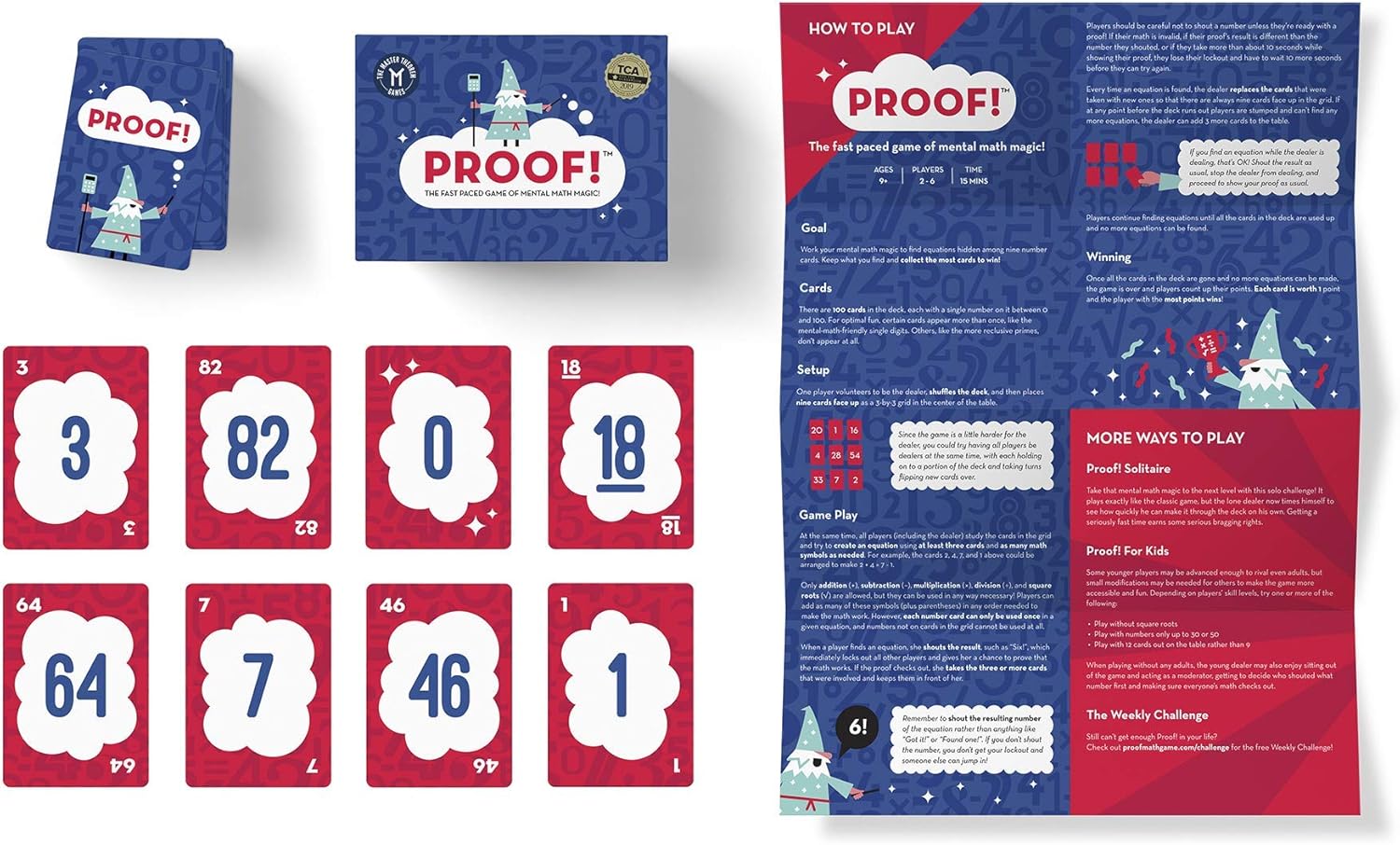 Proof! Math Game - The Fast Paced Game Of Mental Math Magic - Teachers' Choice Award Winning Educational Game, Ages 9+, Board Games - Amazon Canada