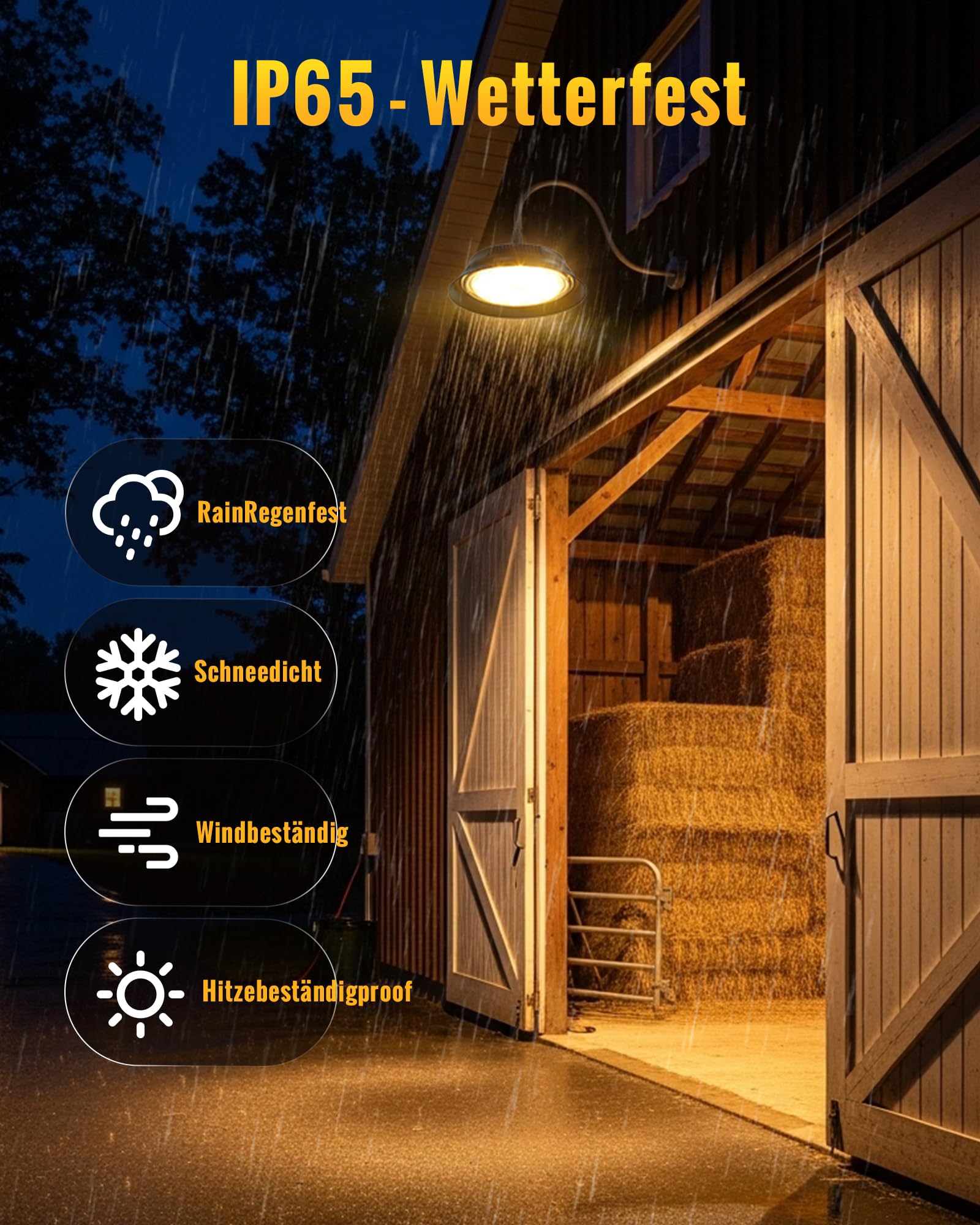Solar LED Lampe Außen, Hängelampe & Wandleuchte mit Fernbedienung, 3 Farbtemperaturen, 5000mAh Akku, 10–12h Leuchtdauer, IP65 Wasserdicht für Gartenhaus, Schuppen, Garage, Stall, Terrasse
