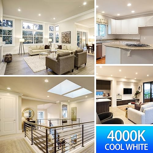 Miniatura 9 de Energetic BR30 - Bombilla LED empotrable, 9 W  75 W, 6000 K, luz diurna fría, 900 lm, bombilla de techo regulable para latas, CRI80+, certificación