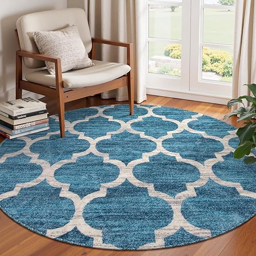 Miniatura 52 de Lahome Alfombras Redondas Marroquíes - 4x4 Lavables Antideslizantes Pequeña Alfombra de Área Redonda Suave Alfombras Circulares para Dormitorio