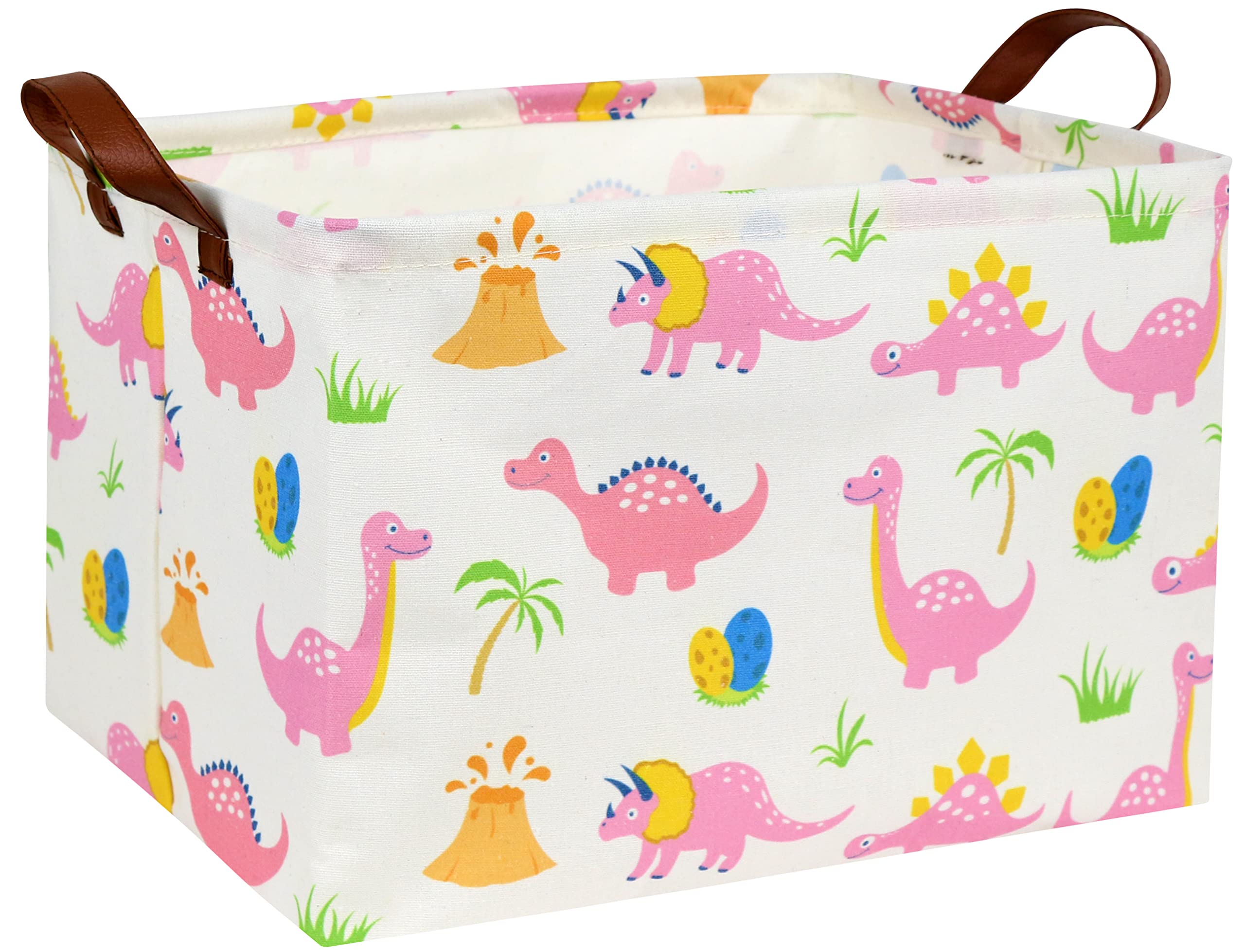 DDBASKET Dinosaur Baskets Kids Storage Bins Girls Gift Basket Rectangular Cute Toy Storage Bin Box Organizer Book Shelf Basket Dinosaur Room Decor(