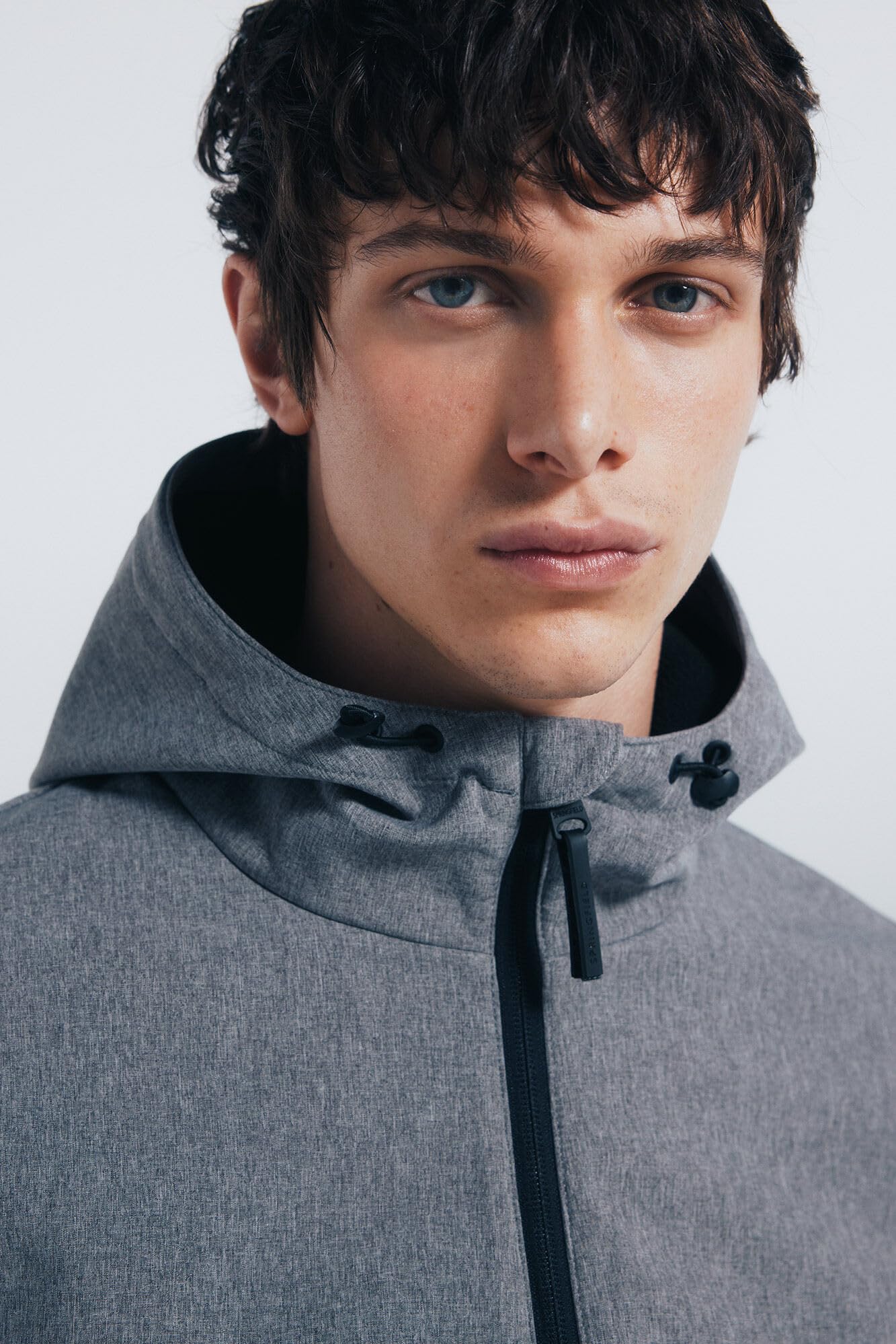 SPRINGFIELD Softshell Melange Technical Short Parka Water Resistant with Hoodie Capucha para Hombre