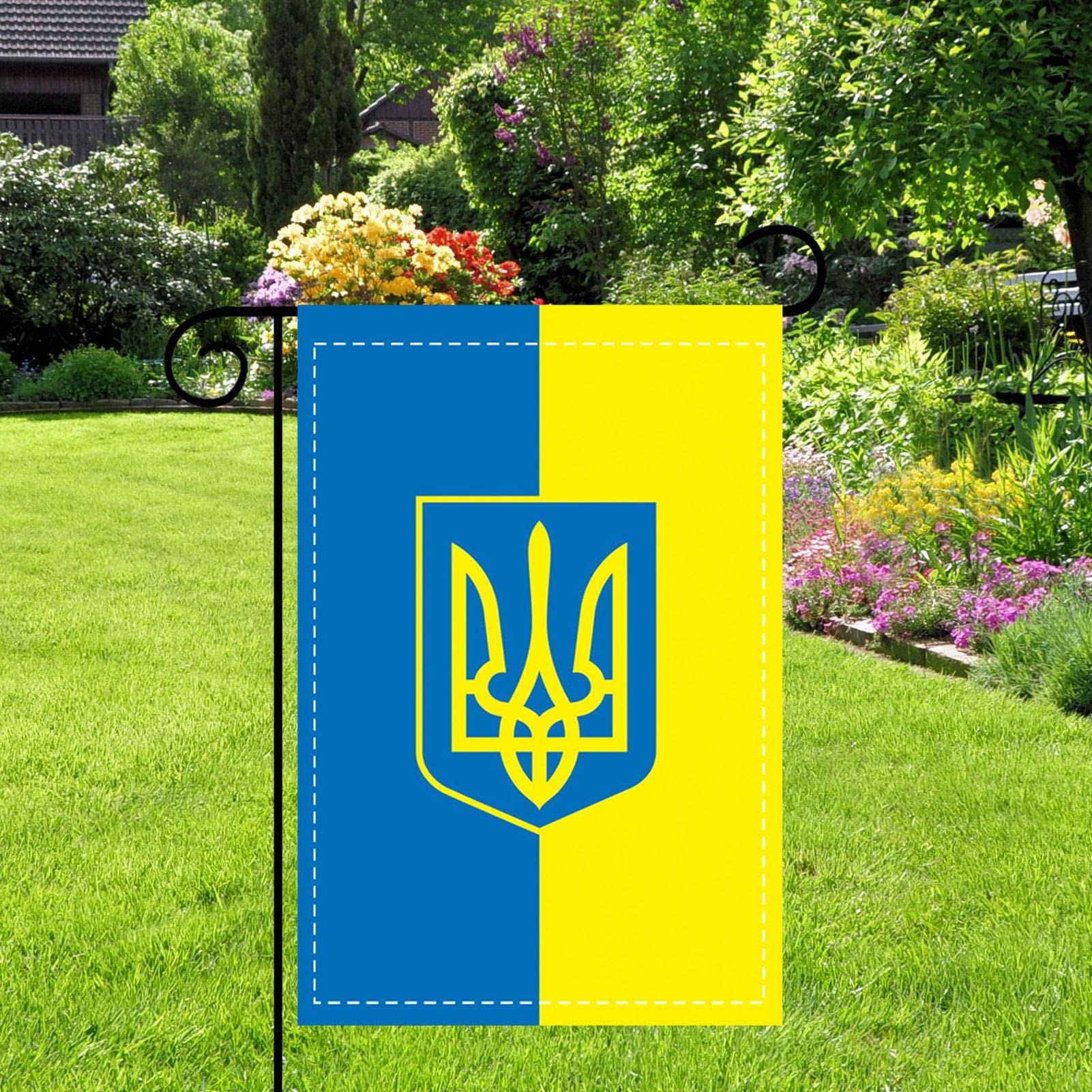 Gartenflagge Nationalität Ukraine – Doppelseitig Bedruckt, 33 X 47 Cm, Wetterfest & Hergestellt In USA