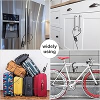 Vista 9 de Adjustable Combination Cable Lock - 6.5ft Steel Cord for Trail Camera, Kayak, Luggage, Suitcase, Helmet - Zinc Alloy, 10,000 Codes, Easy to Use