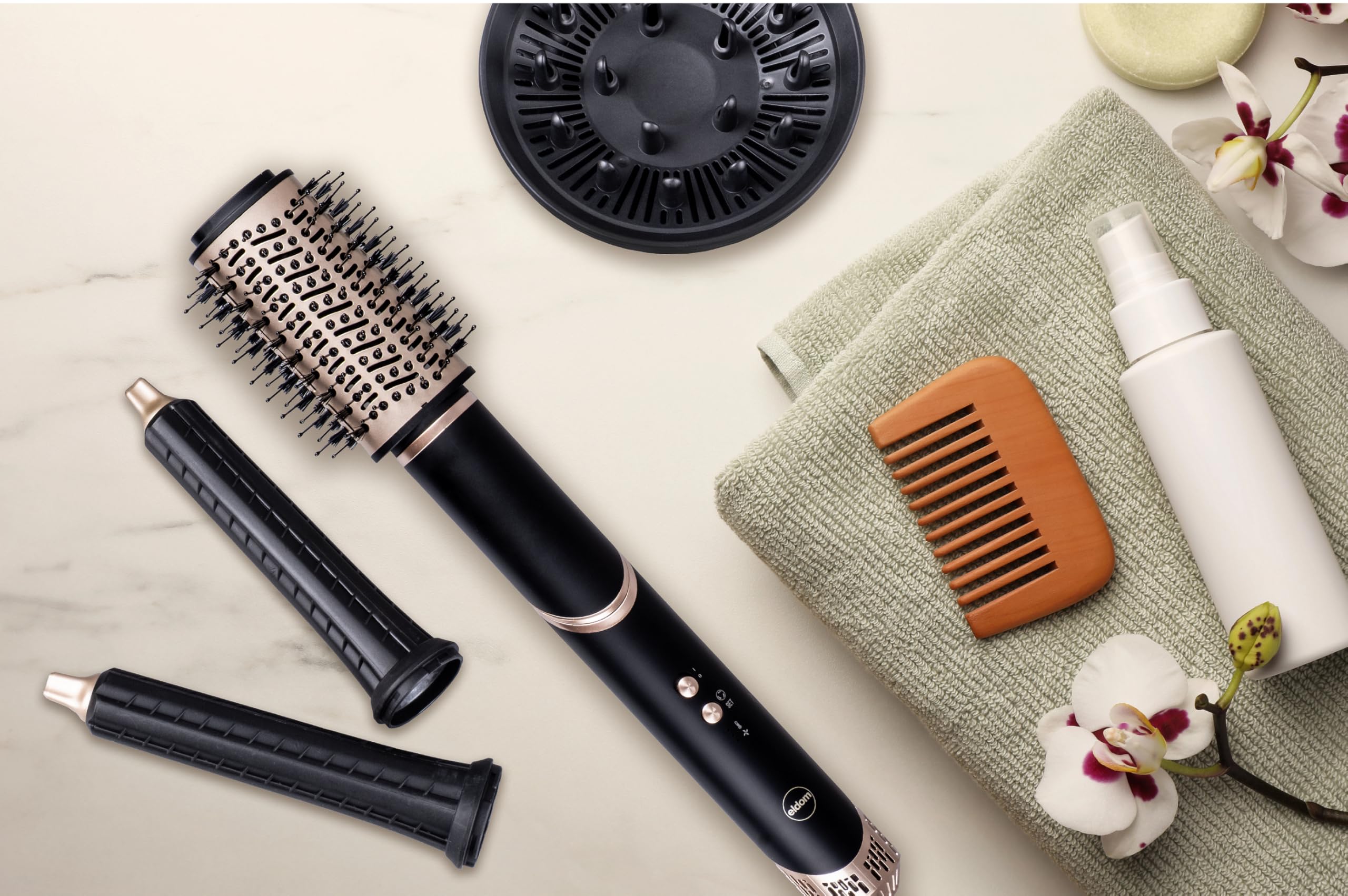 Fer à boucler et sèche-cheveux, 8 en 1 Airstyler, sèche-cheveux, fer à friser multifonction, 110 000 tr/min, brosse à air chaud professionnel, fer à boucler automatique, fer à lisser pour coiffer