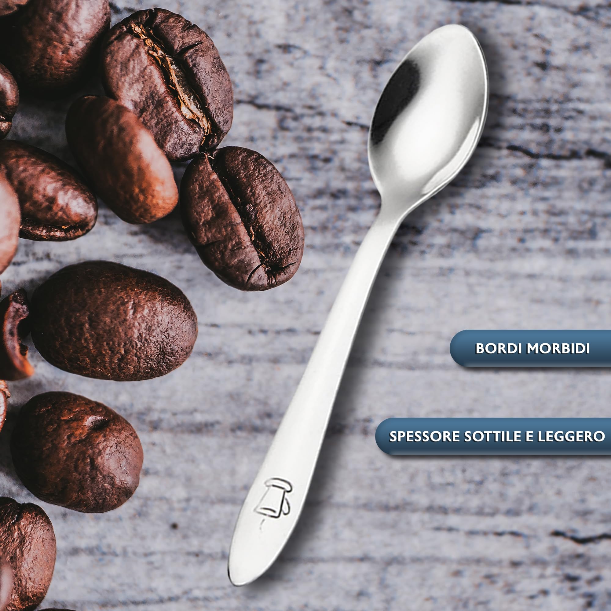 Cucchiaini caffe acciaio inox 48 pezzi 10 cm adatto per casa ristoranti lavastoviglie cucchiaini da caffè cucchiaini caffe piccoli cucchiaino caffe cucchiaini caffe particolari