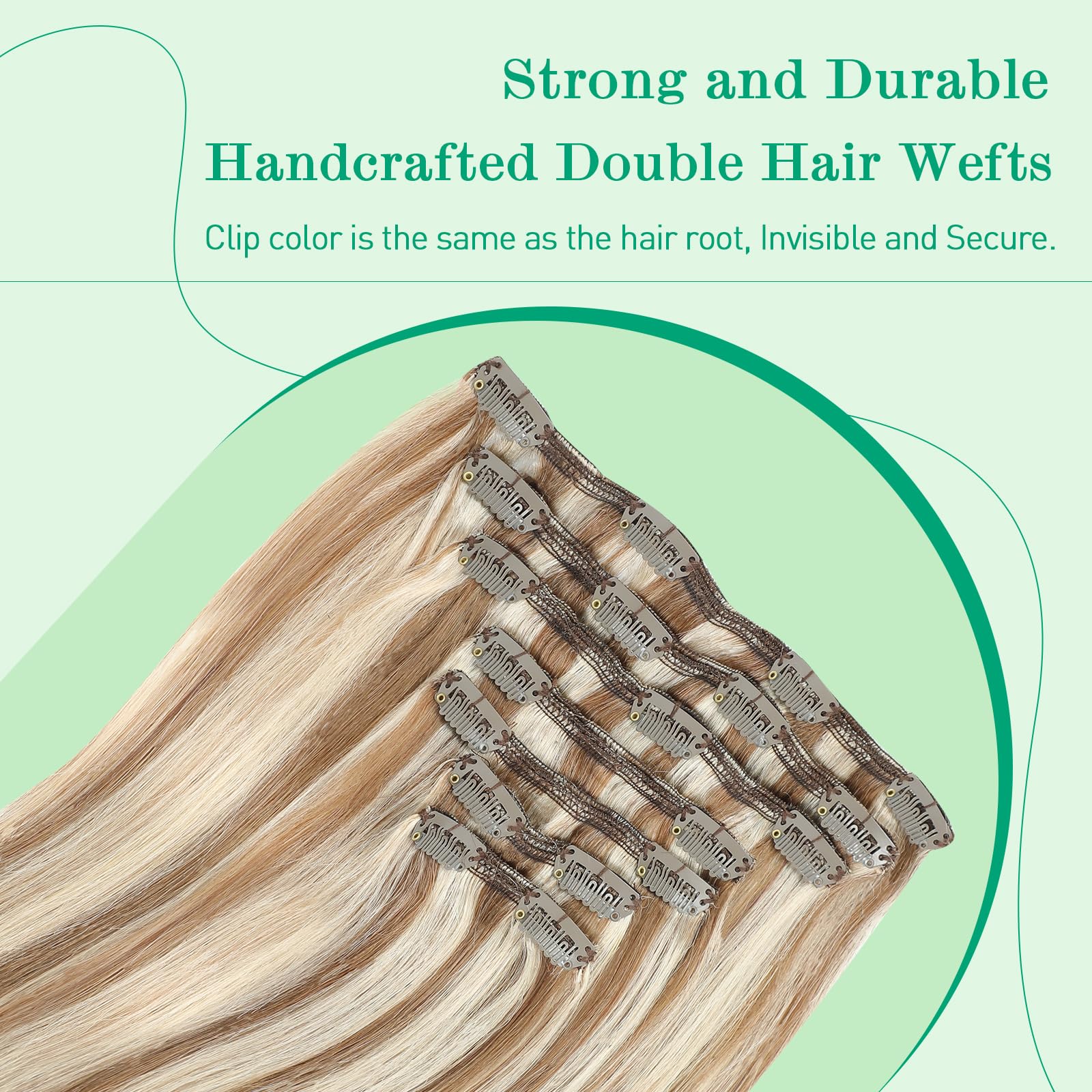 SURNEL Extensiones Clip Pelo Natural 100g 35cm 6 Piezas Castaño Chocolate Extensiones De Clip De Humano Real Extensiones Pelo Natural Remy (C#4-35cm) — view 33