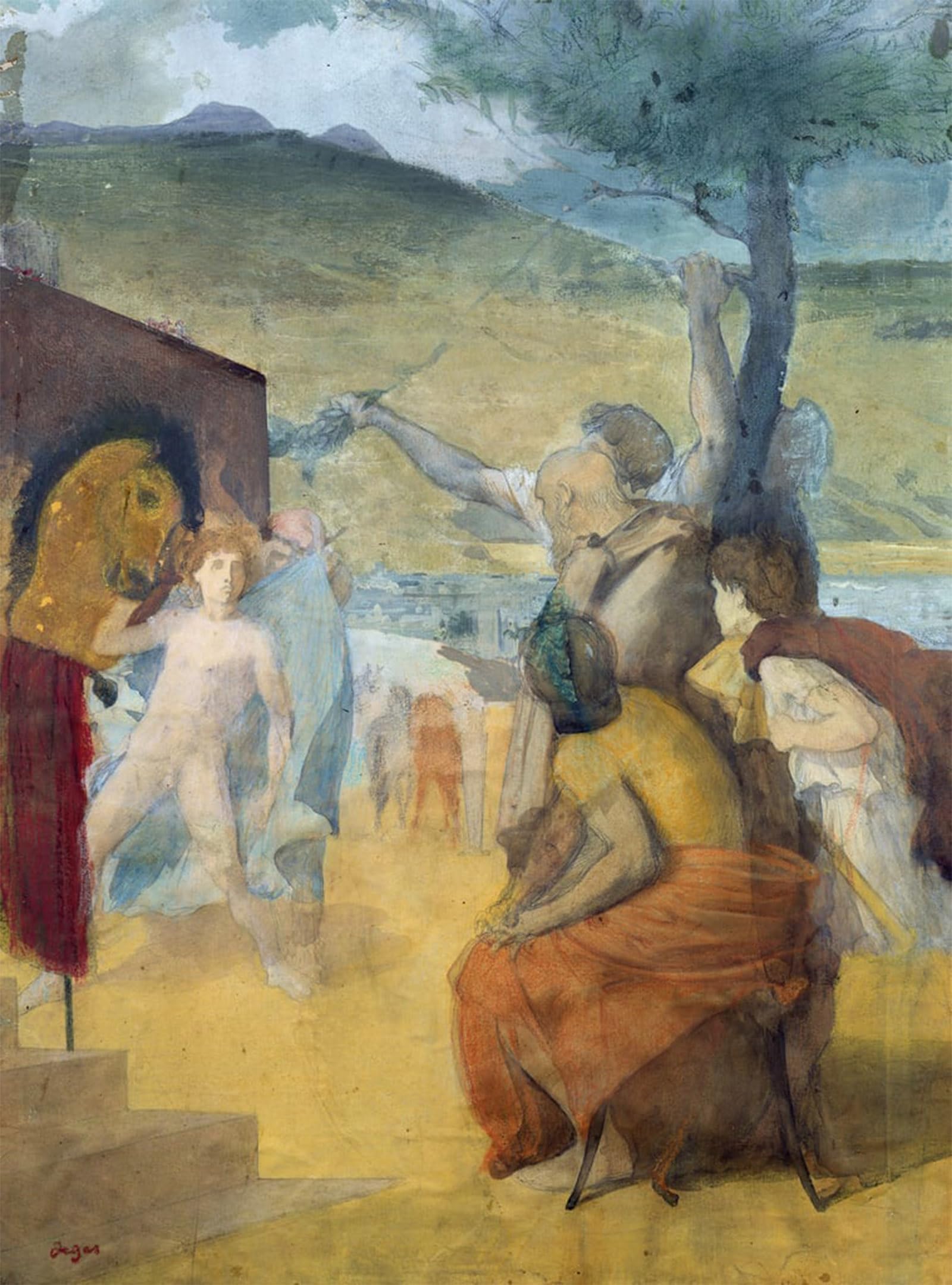 Serendipitp No Frame Abstract Painting Mural Print Picture Wall Decor Painting Study For Classical Painting By Edgar Degas Vintage Wall Artwork For Home Decor 60X90cm