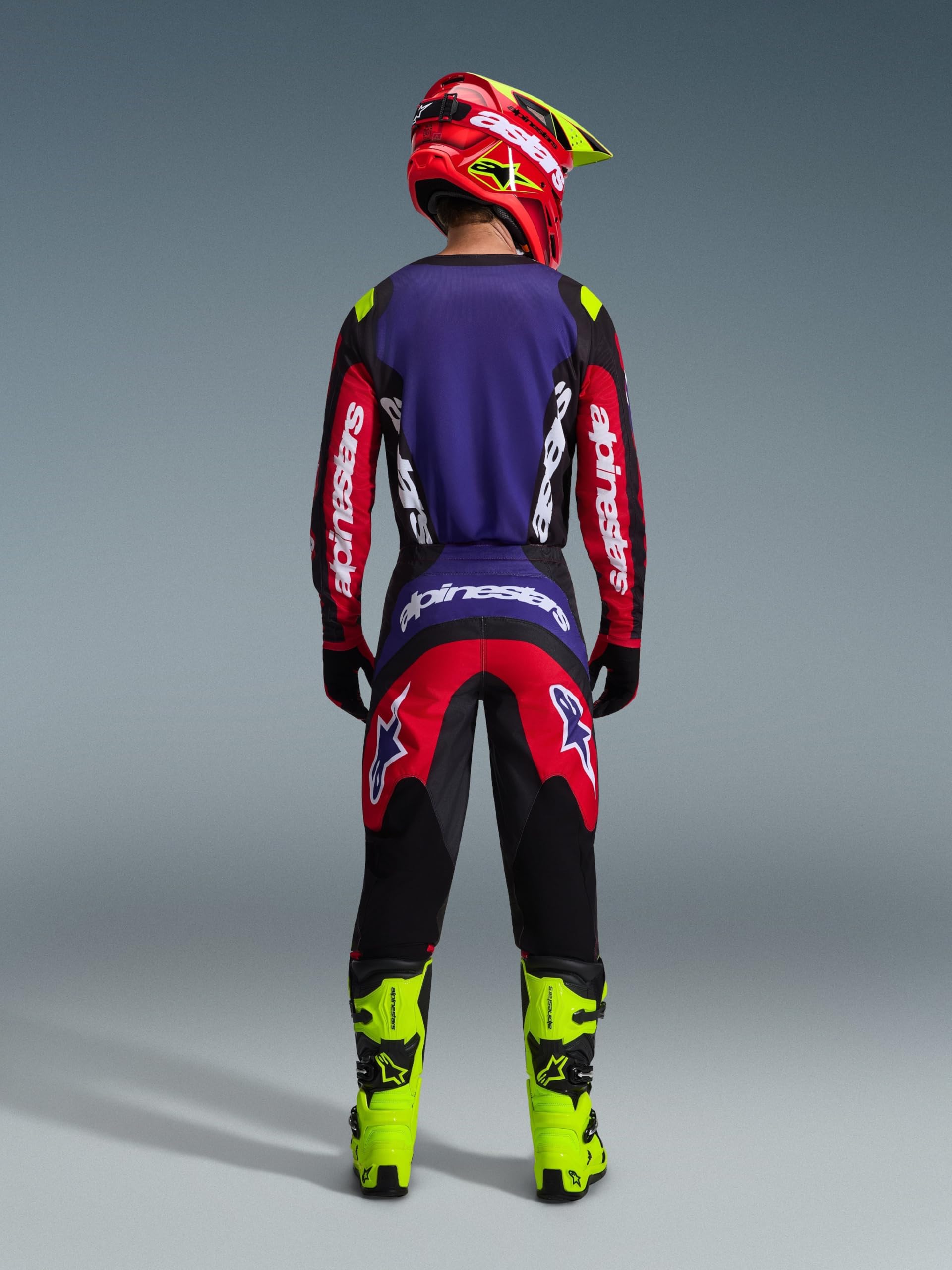 Alpinestars Fluid Grid Maglia da motocross, nero/rosso, M