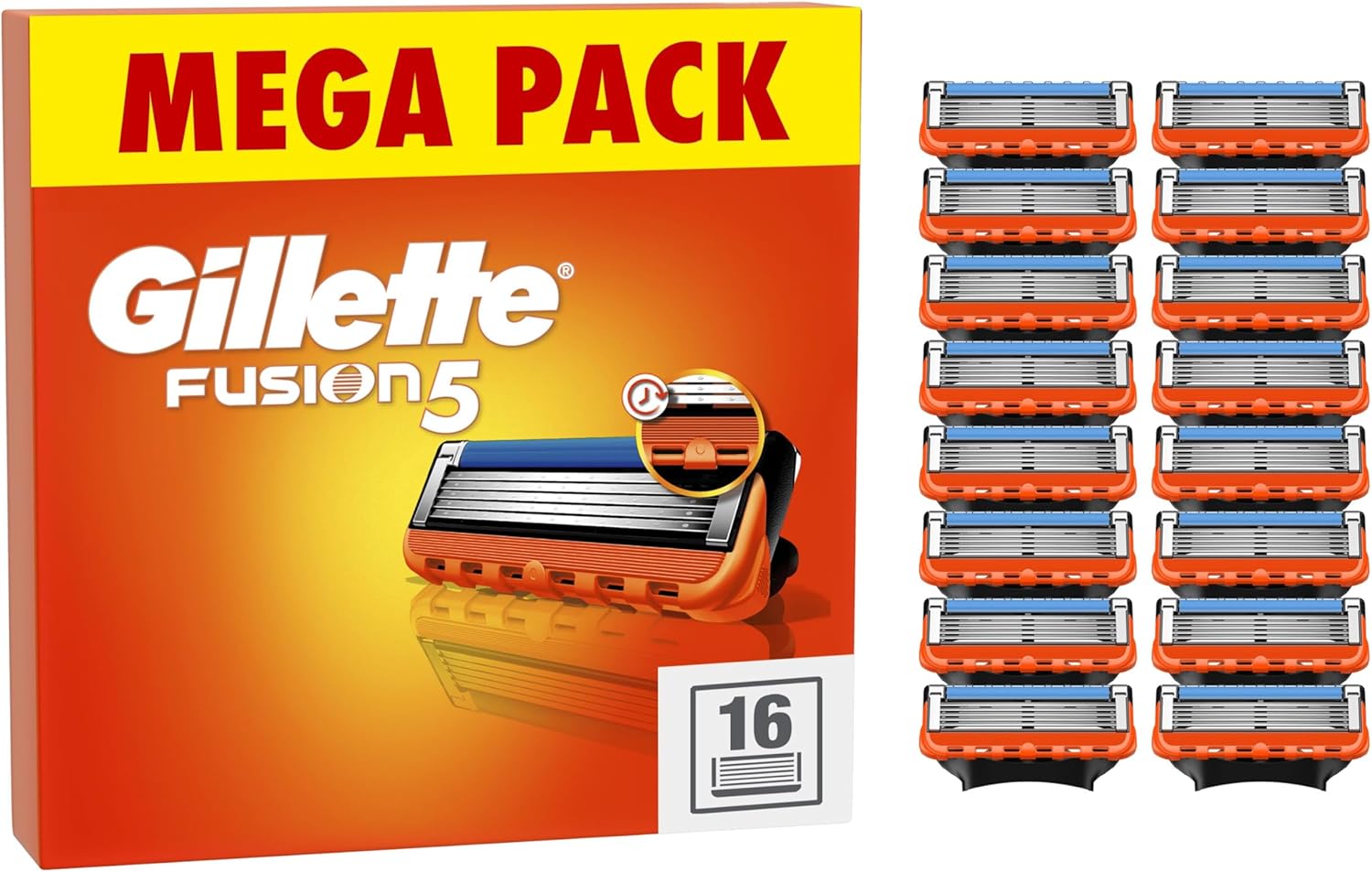Gillette Fusion5 Razor Blades Men, Gillette Razors For Men, Pack of 16 ...