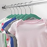 Vista 6 de Casafield 50 perchas de terciopelo para bebé, tamaño de 11 pulgadas para ropa de bebés y niños pequeños, color verde azulado