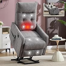 Small Power Lift Recliner for Small Spaces with Massage & Heat, Heavy Duty Power Rising Recliner for Elderly, 8-Point Vibration Massage & Lumbar Heat, USB Charger for Living Room Bedroom