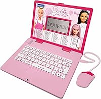 Lexibook Barbie Bilingual Educational Laptop: 124 English/Spanish Activities, Math, Games & Music for Kids 5-8, Pink JC598BBi2