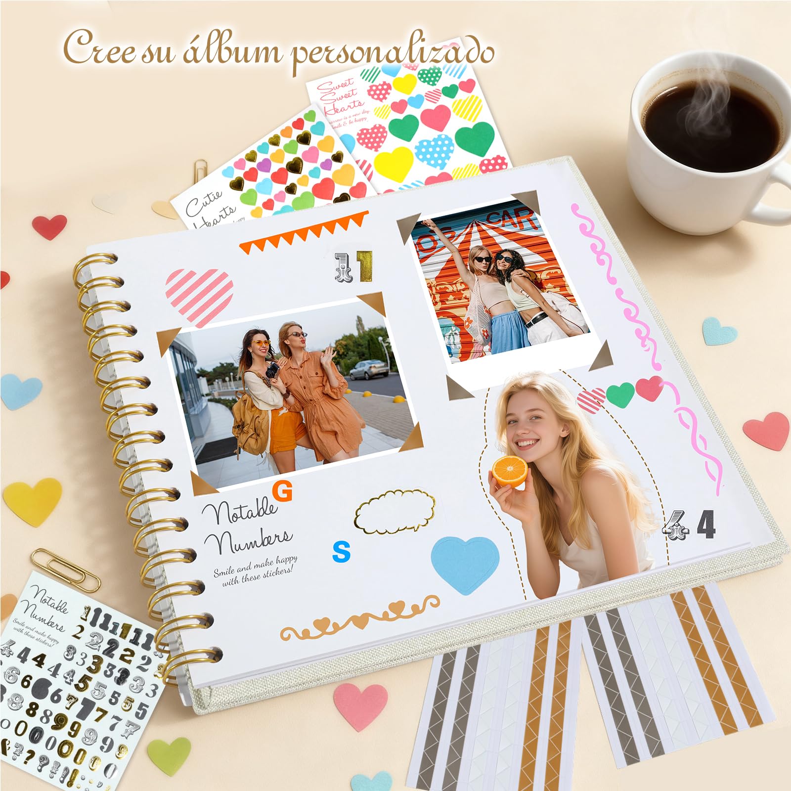 Álbum de Fotos 20,5x20,5 cm 20 Páginas Scrapbook para Personalizar
