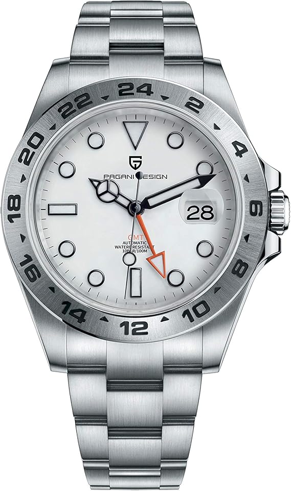 Pagani Design GMT Men's Business Watches Automatic Wrist Scratch Resistant  Synthetic Sapphire Glass Date Display Waterproof Stainless Steel Bracelet :  Amazon.co.uk: Watches