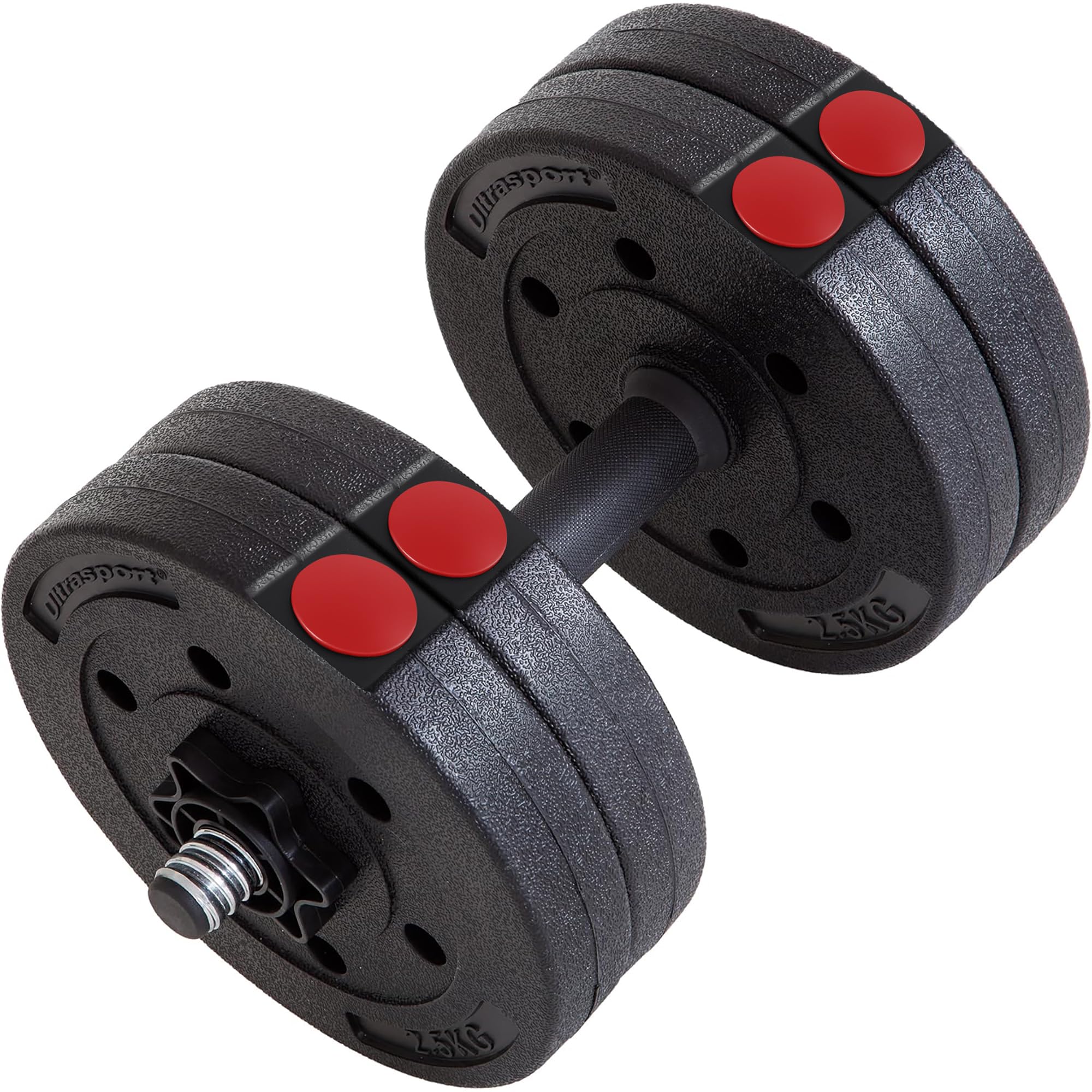Ultrasport Dumbbell Set 10 kg I Dumbbell Set Adjustable Dumbbells Set I Dumbbell with 4 x 2.5 kg Weights and Spinlock Collars I Dumbbell for Strength Training Home