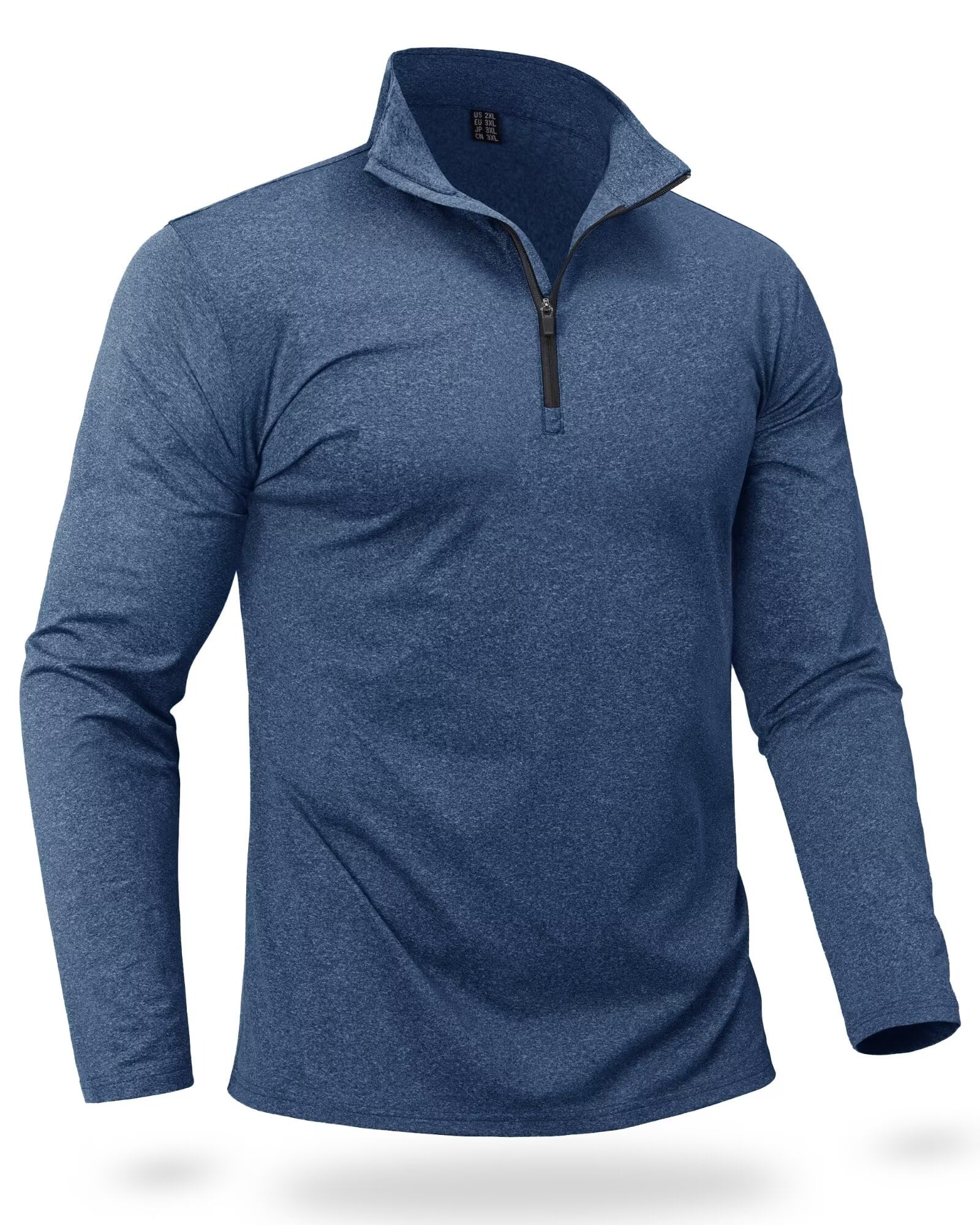 Boladeci Men's Quarter Zip Pullover Premium Fleece Lined Heather Long Sleeve Golf Shirts Midweight 1/4 Half Zip Sweatshirts