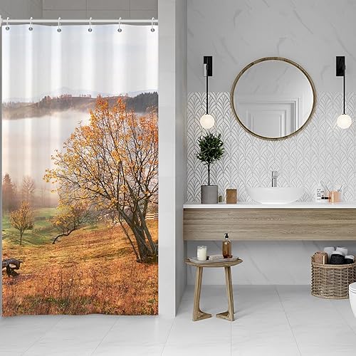 Miniatura 14 de Baocicco Juego de cortinas de ducha de fantasmas de Halloween, encantadores fantasmas de dibujos animados, divertidos trucos o tratos, cortinas de