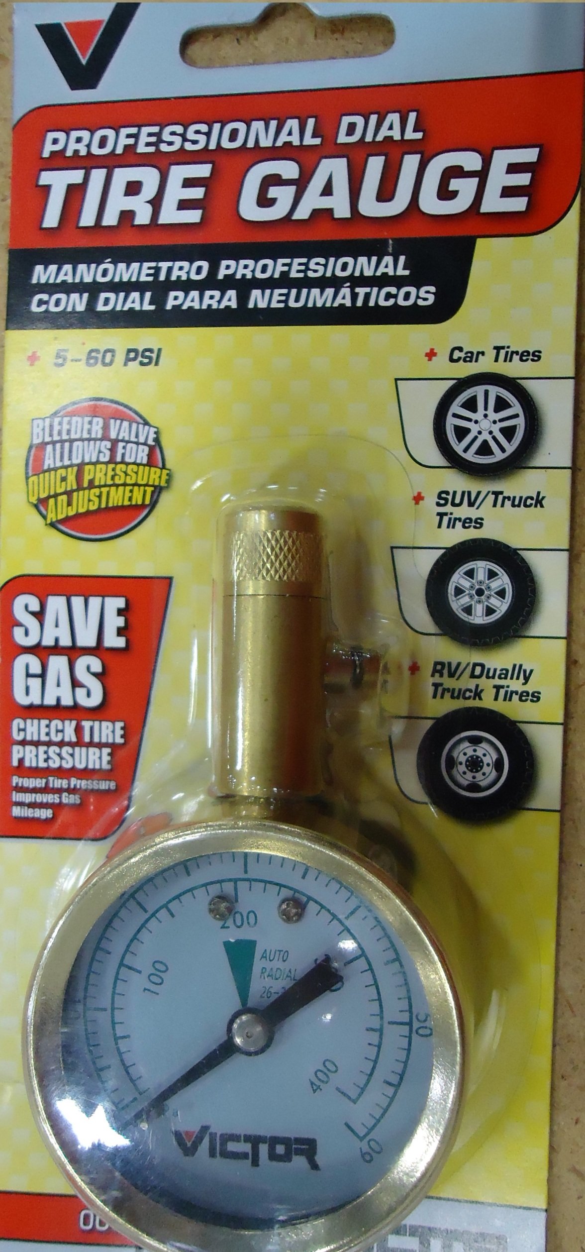 Victor Professional Tire Gauge Dial Face 5 - 60 Psi 2