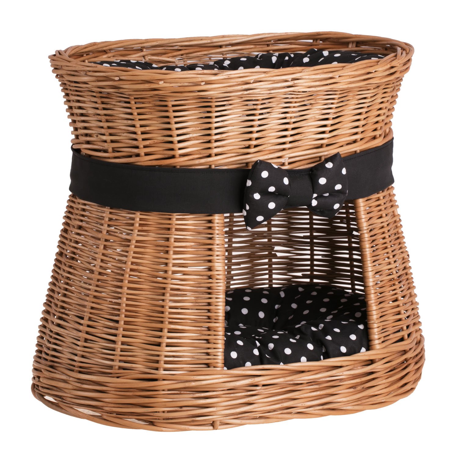 e-wicker24 481-50/PKo1 Katzenkorb aus Weide, Korb, honiggelb, 50 x 40 x 45 cm