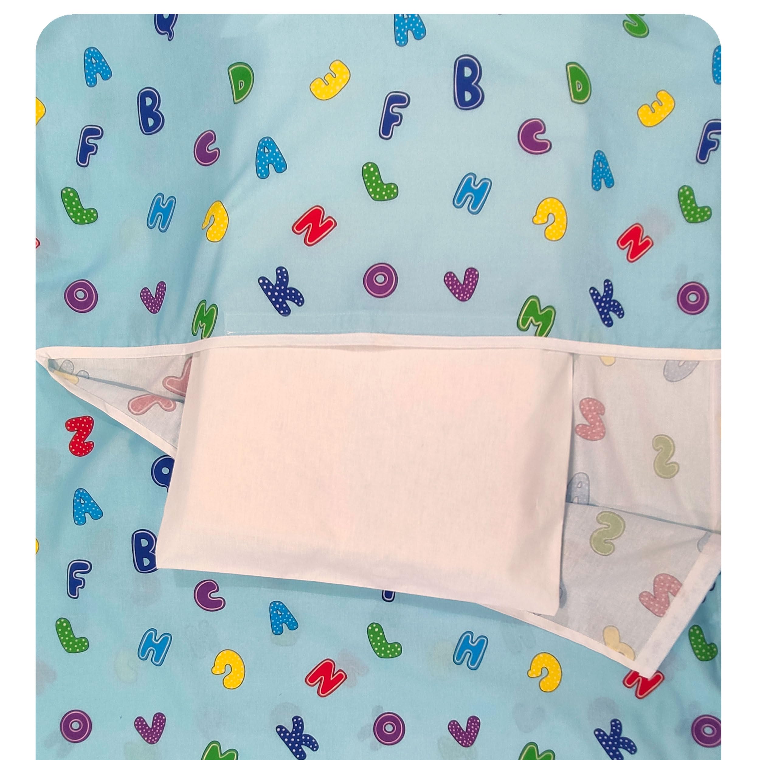 Panini Tessuti Saco de Dormir de Verano y Saco de guardería para bebés de 2 a 6 años - Tejido Acolchado 100% algodón, para Dormir en la guardería y en casa Saco de Dormir Letras Azul